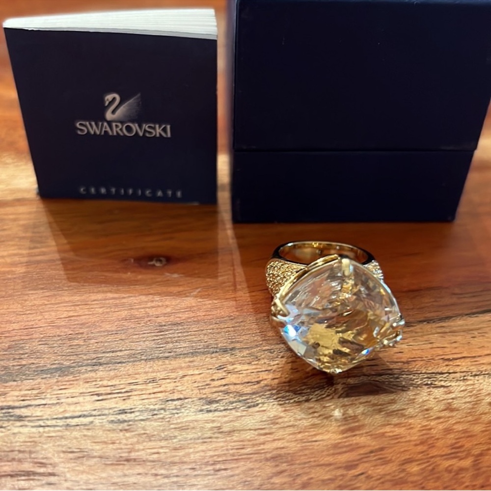 Swarovski Gold-Tone Statement Ring - image 5